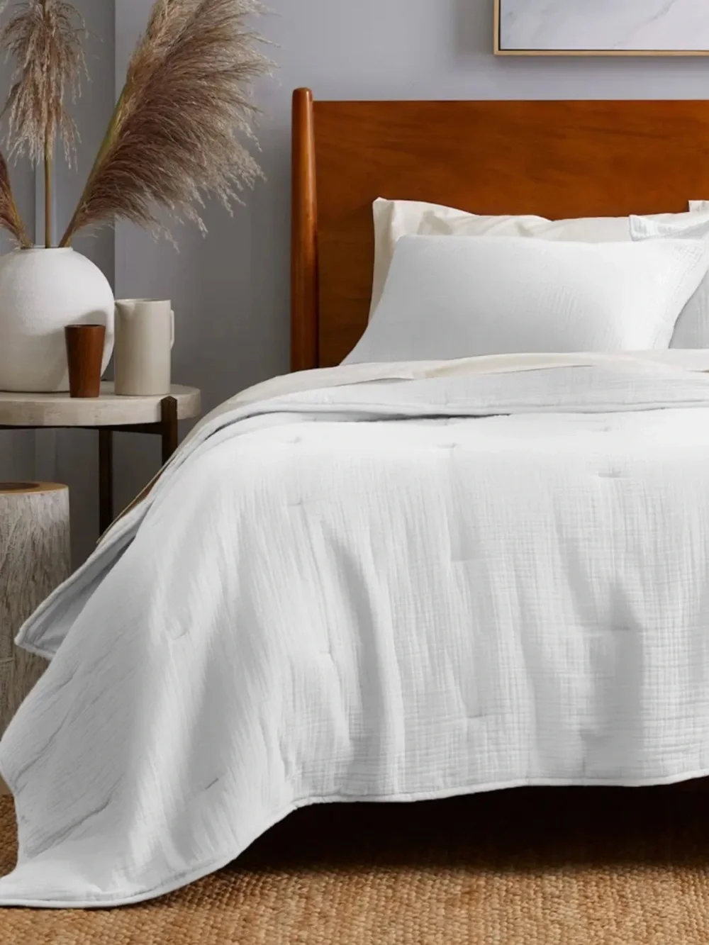 NWT QUINCE Organic Airy Cotton Gauze Dream Quilt White Twin
